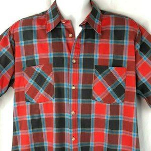 Mervyns Vtg Plaid Button Shirt Large